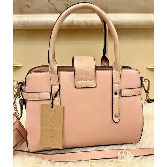 NWT STEVE MADDEN BREGINE SATCHEL CROSSBODY HAND BAG PINK TIK TOK VIRAL TRENDY - Picture 2 of 7